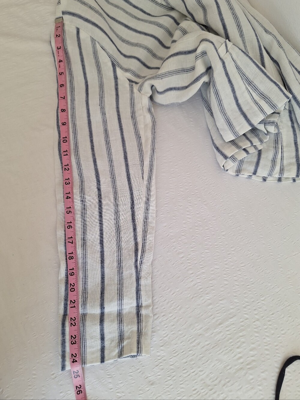 NWT Chico's White and Blue Striped Cropped Blazer - Picture 5 of 11